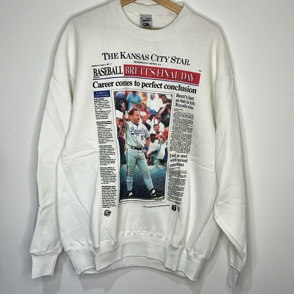 NWT George Brett Retirement Sweatshirt and TShirt Extra Large KC Star Bundle - Picture 9 of 15